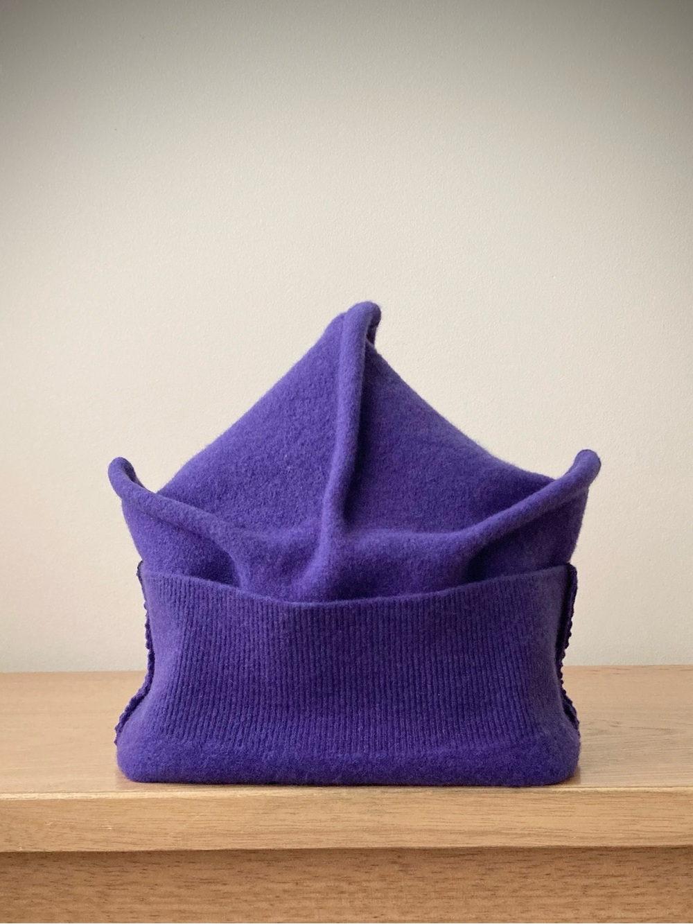 joodito origami crown angora wool sweater hat bucket beanie docket cap purple